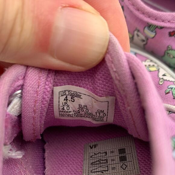 Vans purple alpaca and cactus print slip on sneakers toddler size 4.5 - Picture 9 of 9